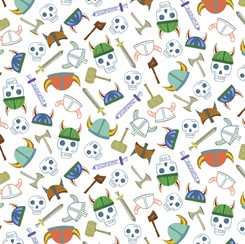 Vikings 28320 Z Small Vikings Toss White Quilting Treasures 
