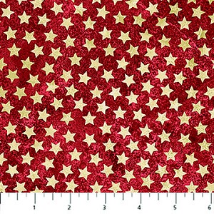 America 250 Stonehenge 28375 24 Red Beige Stars Northcott 