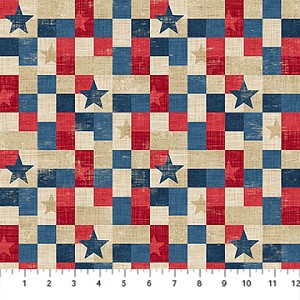 American Heartland 28731 12 Patchwork Americana Northcott 