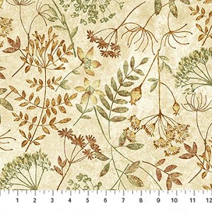 Stonehenge Organics 29305 12 Beige Meadow Flowers Northcott 