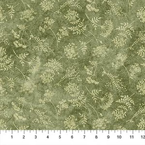 Stonehenge Organics 29311 74 Green Floral toss Northcott 