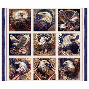 American Spirit 30125 E 3 Row Repeat Panel Quilting Treasures 