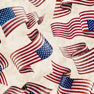 American Spirit 30129 E Cream Flags Quilting Treasures 