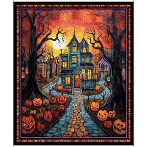 Minky Creepin it Real Haunted House Panel 30384 Quilting Treasures 
