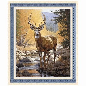 Buck Wild Deer 36 Inch Panel  Quilting Treasures 