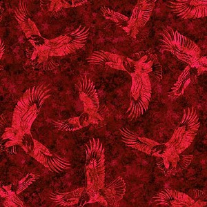 Patriotic Eagle Tonal 30940 R Red Quilting Treasures 