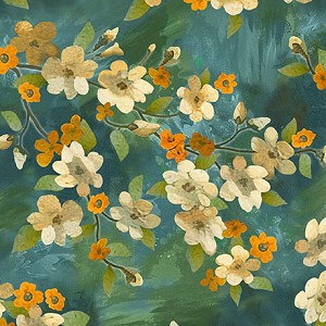 Light of the World 31246 Q Jade Floral Quilting Treasures 