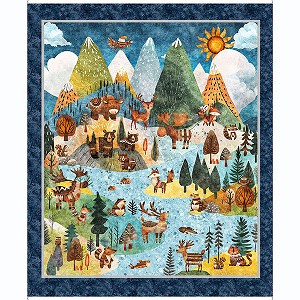 Bearsville 31257 X Travel Panel 36 Inch Quilting Treasures 