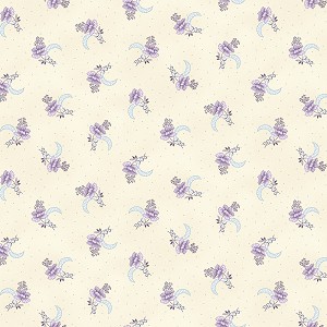 Twilight Garden Flannel 3194F 44 Cresent Flowers Cream Henry Glass 