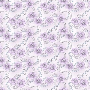 Twilight Garden Flannel 3195F 55 Lacy Flowers Lilac Henry Glass 