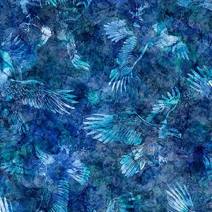 Skyward 32007 B Blue Tonal Flying Eagle Quilting Treasures 