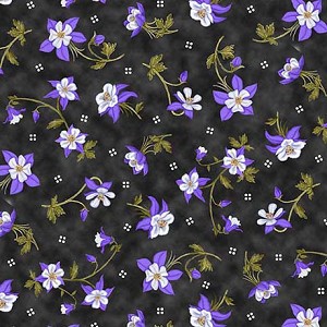 Mountains are Calling 32189 J Charcoal Columbines Quilting Treasures 