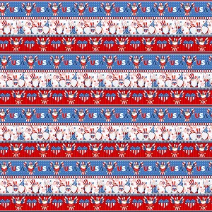 Gnome of the Brave 329 87 Multi Novelty Border Stripe Henry Glass 