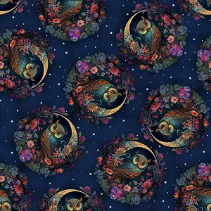 Midnight Garden 3549 79 Owls Blank Quilting 