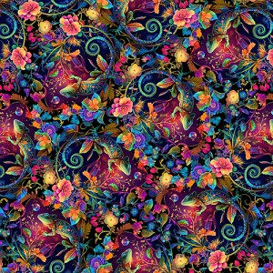 Midnight Garden 3554 75 Geckos Blank Quilting 