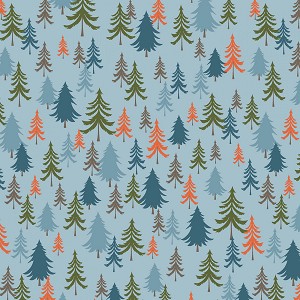 Bear Camp 51562 5 Blue Trees Windham Fabrics 