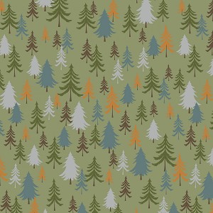 Bear Camp 51562 6 Green Trees Windham Fabrics 