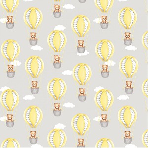 Sweet Dreams Flannel 53872F 2 Grey Balloon Bears Windham 