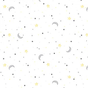 Sweet Dreams Flannel 53874F 5 White Moon Stars Windham 