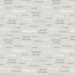 Sweet Dreams Flannel 53875F 2 Grey Words Windham 