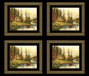 Thomas Kinkade A Peaceful Retreat Digital Panel 5459B 99, Benartex 