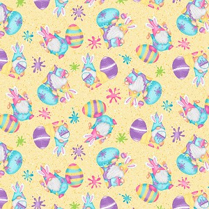 Hoppy Easter Gnomies 560 44 Yellow Paint Splatter Gnomes Eggs Henry Glass 