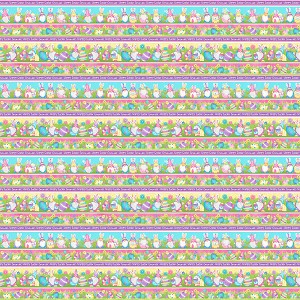 Hoppy Easter Gnomies 566 25 Multi Novelty Gnomie Stripe Henry Glass 