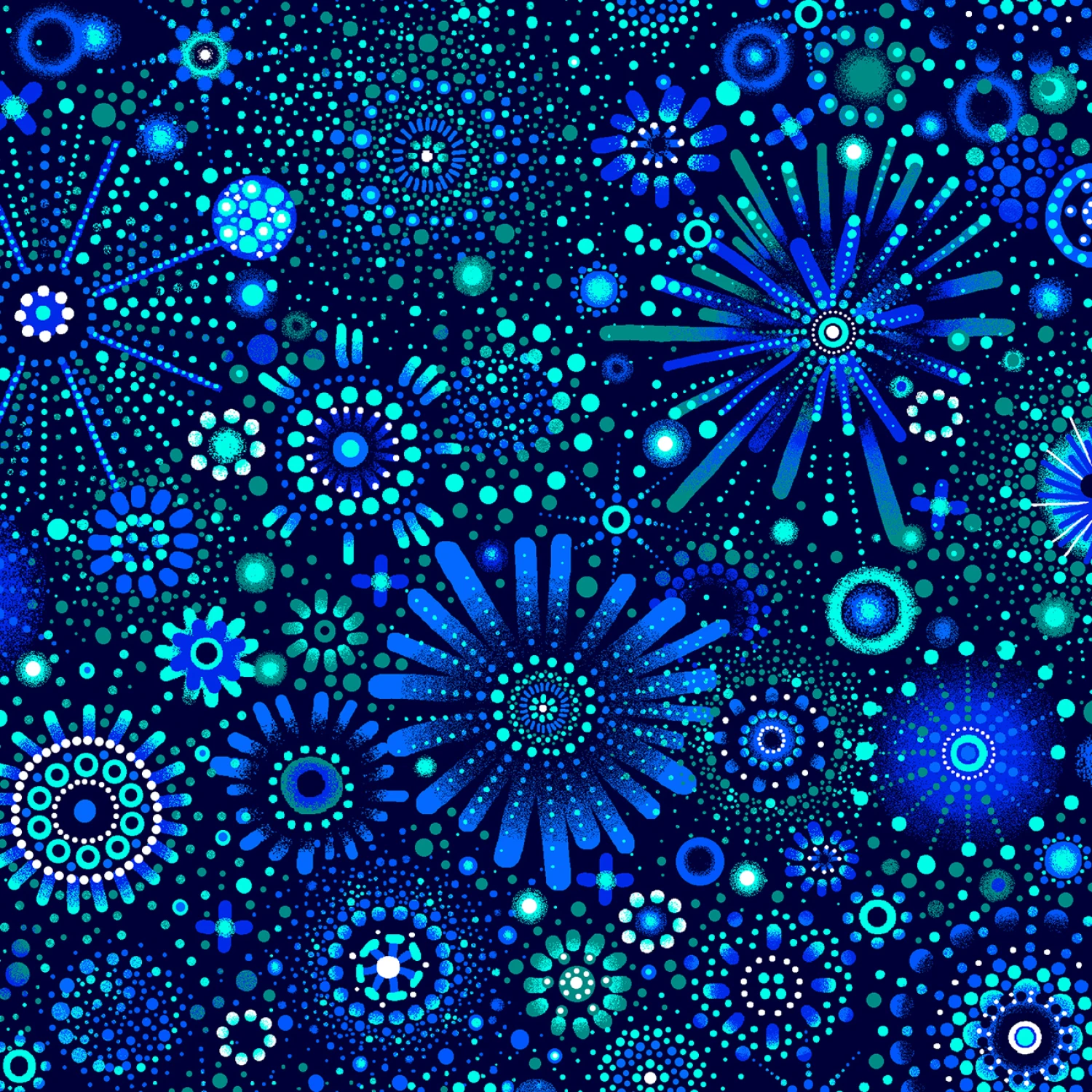 Baiames Spirit 598361 Medallions Blue Oasis Fabrics 