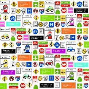 Are We There Yet 6771 91 White Road Signs, Henry Glass 