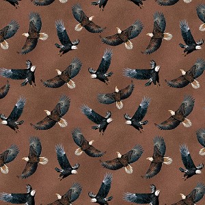 Soaring Heights Eagles and Earth 6989 77 Brown Benartex 