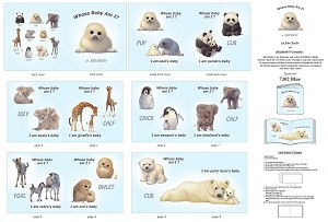 Animal Friends 7302 Blue 36 Inch Book Panel Elizabeth Studio 