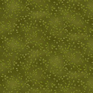 Folio Vines Tonal 7755 65 Dark Olive Henry Glass 