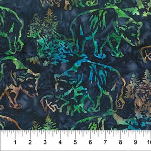 Scenic Settings Batik 83233 1012 Bear and Cubs Banyan Batik Northcott 