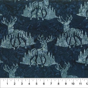 Wild Country Batik 83451 49 Navy Deer Northcott 