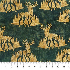 Wild Country Batik 83451 78 Evergreen Deer Northcott 