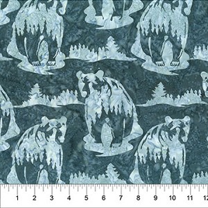 Wild Country Batik 83452 46 Pearl Blue Bear Northcott 