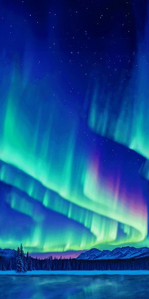 Blue Green Aurora Borealis Northern Lights 8458 76 108 WIDE Backing Studio E 