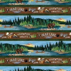 Lake Adventure 90521 427 Repeating Border Stripe Wilmington Prints 