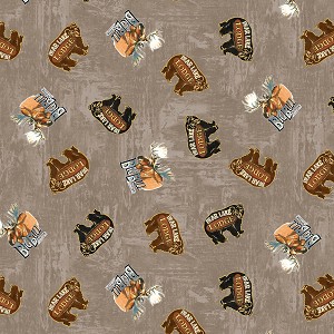 Lake Adventure 90514 929 Animal Toss Taupe Wilmington Prints 