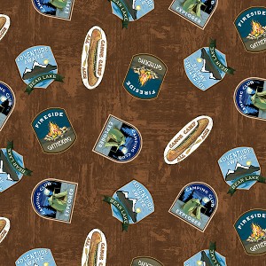 Lake Adventure 90515 257 Badge Toss Brown Wilmington Prints 
