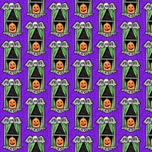 Spooky Town 9110 56 Small Windows Metallic, Henry Glass 