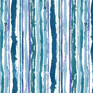 Midnight Sapphire 9381 17 Multi Watercolor Stripe Henry Glass 