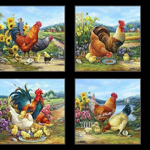 Joyful Countryside 9406 Black Block Panel Elizabeths Studio 