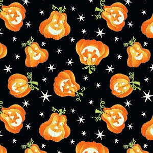 Here We Glow 9540G 93 GITD Black Tossed Pumpkins Henry Glass 