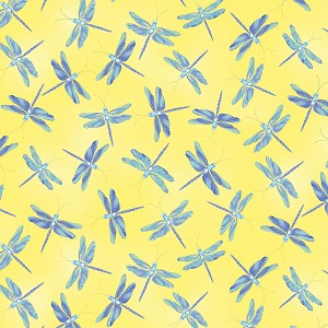 Moonlight Serenade 9752 03 Yellow Dragonflies Metallic Kanvas 