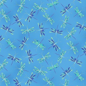 Moonlight Serenade 9752 05 Blue Dragonflies Metallic Kanvas 