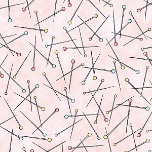 Measure Twice 9896 P Pink Dropped Pins Maywood Studio 