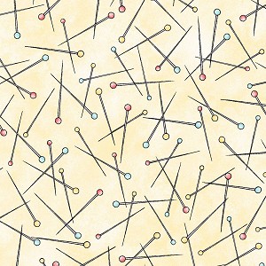 Measure Twice 9896 S Yellow Dropped Pins Maywood Studio 