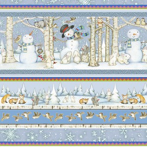 Snow Babies Flannel F9539 11 Border Stripe, Henry Glass 