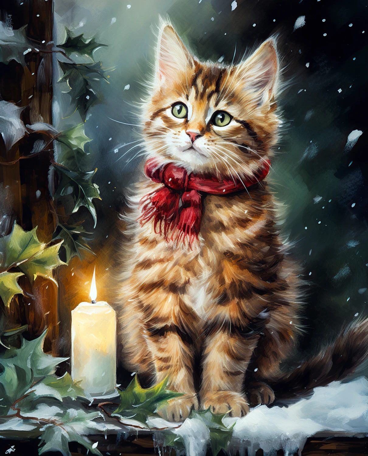 Christmas Kitten 68825 Multi 36 Inch Digital Panel David Textiles 